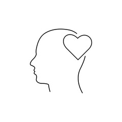 Empathy, passion, sympathy feeling linear icon, kindness emotion outline icon