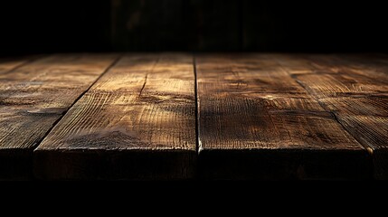 Rustic Wooden Table with Smoky Background