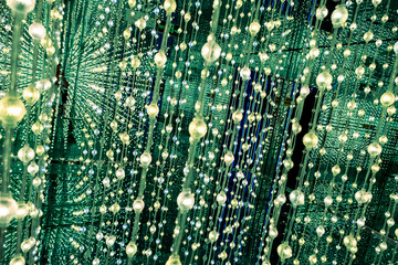 Colorful lamp strip, decorative lamp, Modern art exhibition with illuminated balls
