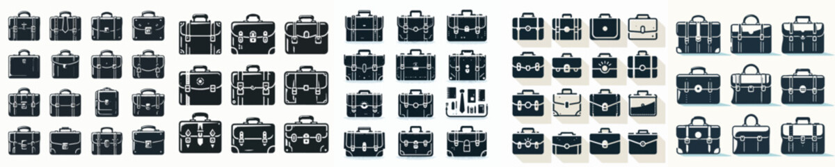 Vector set image silhouette of a briefcase.