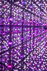 Colorful lamp strip, decorative lamp, Modern art exhibition with illuminated balls