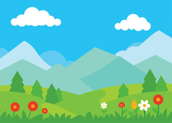 Fototapeta premium landscape with mountains and blue sky