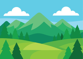 Fototapeta premium landscape with mountains and trees