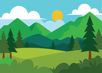 Fototapeta premium mountain landscape with trees