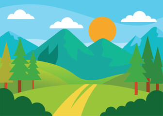 Obraz premium mountain landscape with trees