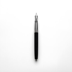 Naklejka premium Black fountain pen on white background.