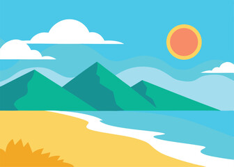 vector illustration of a tropical island