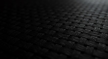 Fototapeta premium Dark woven texture background material macro close