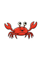 Cute Cartoon Crab Illustration png, transparent background