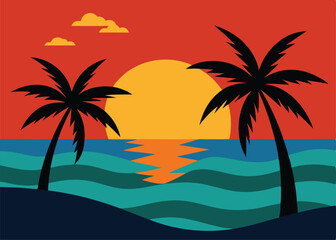 Obraz premium palm trees on a tropical beach