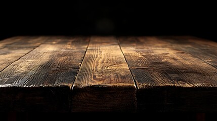 Rustic Wooden Table with Smoky Background