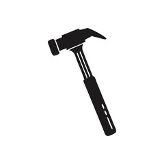 Hammer and nail isolated on white background with other construction tools