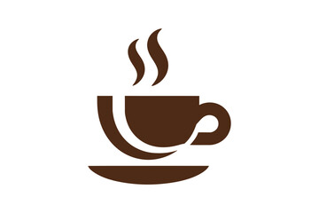 Coffee cup with steam vector graphic illustration