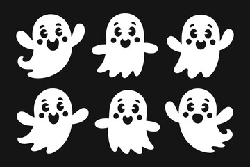 set of halloween ghosts