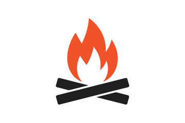 fire sign on a white