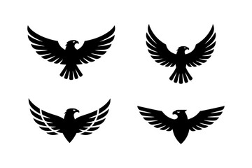 Fototapeta premium Eagle silhouette vector flying bird animal design