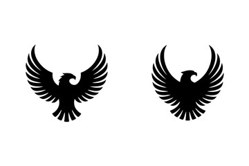 Fototapeta premium Black eagle silhouette vector illustration design