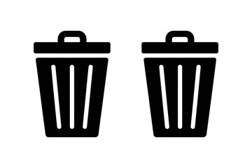 Two black trash cans waste management vector image