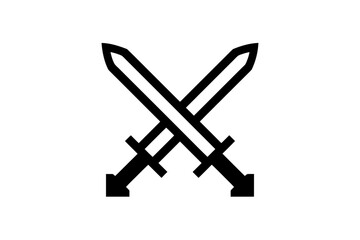 Fototapeta premium Crossed swords icon vector battle weapon symbol art