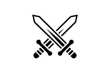 Crossed swords vector illustration for design use