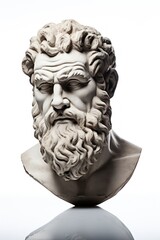 Obraz premium Greek sculpture businessman statue portrait art.