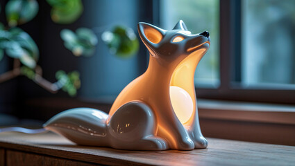 Modern Ceramic Fox Lamp – Minimalist Animal Night Light for Cozy Home or Kids’ Room Decor