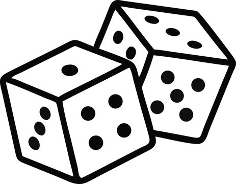 recommend clip art: Two Dice icon. casino symbol isolated on White Background, gambling game business concept, Vector Illustration