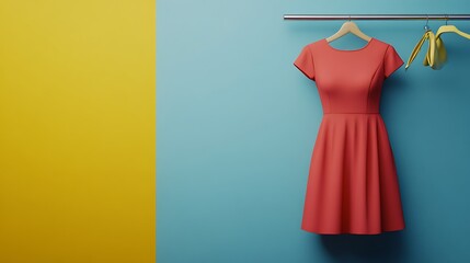 Chic Midi Dress on Solid Background for Fashion Branding and Stylish Product Promotion