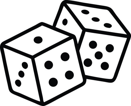 recommend clip art: Two Dice icon. casino symbol isolated on White Background, gambling game business concept, Vector Illustration