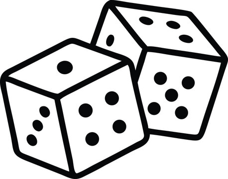 recommend clip art: Two Dice icon. casino symbol isolated on White Background, gambling game business concept, Vector Illustration