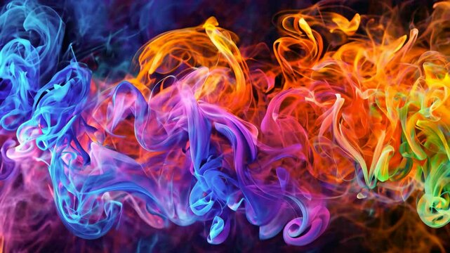 Impressive colored smoke, bright waves of paint, spectacular background for photos and videos, festive atmospheric smoke of various shades, creative smoke screen, art effect, smoke extravaganza	