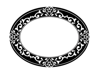 round frame with floral ornament