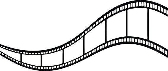 cinema film strip frames with different shape effect and empty space for your movie photograph and picture, vector icon illustration isolated on white background.