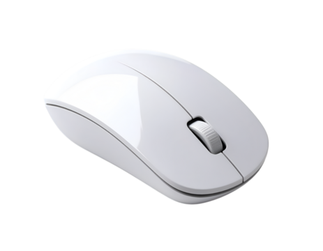 White Wireless Computer Mouse: Sleek and modern design of a wireless computer mouse. Perfect for graphic designers, office workers, and anyone who wants a stylish and efficient input device.