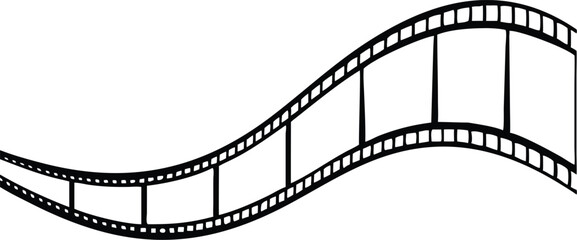 cinema film strip frames with different shape effect and empty space for your movie photograph and picture, vector icon illustration isolated on white background.