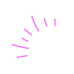 SNSやブログに使える、手描きのピンクの放射線ライン — ポップで明るい装飾要素