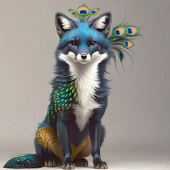 peacock fox, here I am