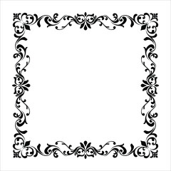 Ornament border vintage wedding floral