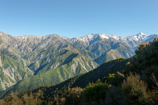 Mt Fyffe and Kaikoura Range. Marlborough region. South Island.