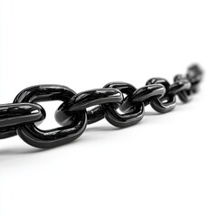 Obraz premium Black chain links, smooth surface, isolated