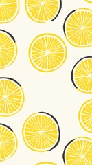 Stroke painting of lemon wallpaper pattern fruit plant.
