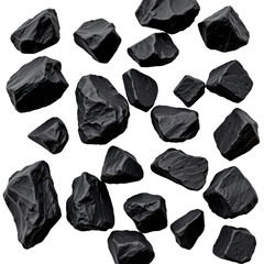 Natural Black Stones for Backgrounds, Textures, and Creative Designs in High Detail and Variety