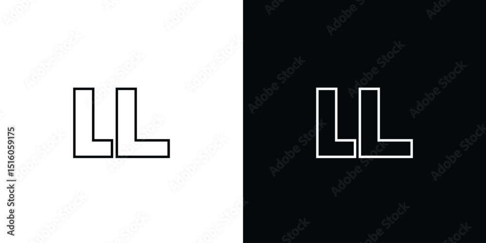 Fototapete letter l and l, ll logo design template. minimal monogram initial based logotype.