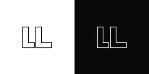 Letter L and L, LL logo design template. Minimal monogram initial based logotype.