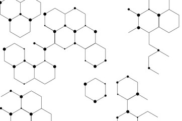  Abstract tech background with molecular structures, science network concept,connecting lines and dots