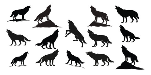wolf silhouette art 
