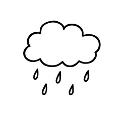 雲　線画　手書き