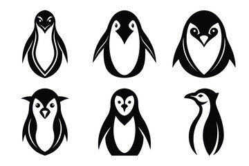 Penguin Head Silhouette Bundle for Arctic Bird Vector Art and Wildlife Projects