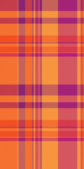 Event vector pattern plaid, winter fabric texture background. Abstract check textile seamless tartan in pink and orange colors.