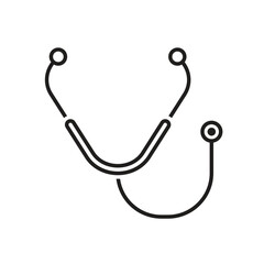 Medical icons. Stethoscope. Stethoscope Toolbox on white background. prevention, health, diagnosis. Outline design style